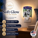 Keeshond Ceramic Night Light Compact, UL-Certified, Ideal for Bedroom, Bathroom, Nursery, Hallway, Kitchen, 6x4x3, Multicolor