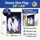 Japanese Chin House Flag 28x40 Porch Sleeve Pole Decorative Outside Yard Banner Artwork Wall Hanging, Polyester