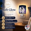 Japanese Chin Ceramic Night Light Compact, UL-Certified, Ideal for Bedroom, Bathroom, Nursery, Hallway, Kitchen, 6x4x3, Multicolor