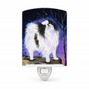 Japanese Chin Ceramic Night Light Compact, UL-Certified, Ideal for Bedroom, Bathroom, Nursery, Hallway, Kitchen, 6x4x3, Multicolor
