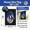 Staffie House Flag 28x40 Porch Sleeve Pole Decorative Outside Yard Banner Artwork Wall Hanging, Polyester