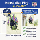 Poodle House Flag 28x40 Porch Sleeve Pole Decorative Outside Yard Banner Artwork Wall Hanging, Polyester