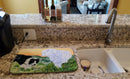 Border Collie Dish Drying Mat – Absorbent, Artistic Kitchen Essentials SS8103DDM
