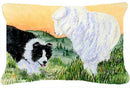 Border Collie Decorative   Canvas Fabric Pillow