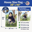 Tibetan Mastiff House Flag 28x40 Porch Sleeve Pole Decorative Outside Yard Banner Artwork Wall Hanging, Polyester