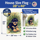 Rottweiler House Flag 28x40 Porch Sleeve Pole Decorative Outside Yard Banner Artwork Wall Hanging, Polyester