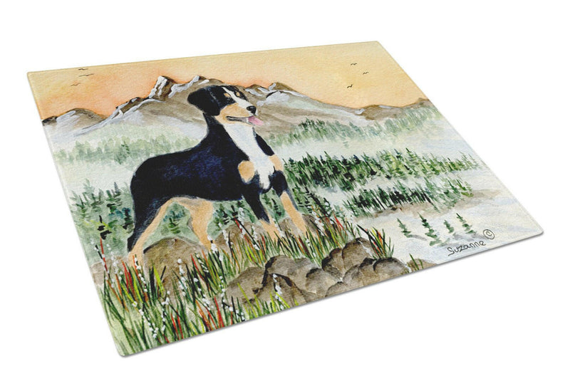 Entlebucher Mountain Dog Glass Cutting Board Large