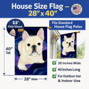 French Bulldog House Flag 28x40 Porch Sleeve Pole Decorative Outside Yard Banner Artwork Wall Hanging, Polyester