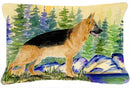 German Shepherd Decorative Throw Pillow 12x16 Indoor Outdoor Accent Cushion, Fabric Cover with Insert for Sofa, Bed, Porch & Living Room
