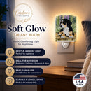 Entlebucher Mountain Dog Ceramic Night Light Compact, UL-Certified, Ideal for Bedroom, Bathroom, Nursery, Hallway, Kitchen, 6x4x3, Multicolor