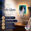 Japanese Chin Ceramic Night Light Compact, UL-Certified, Ideal for Bedroom, Bathroom, Nursery, Hallway, Kitchen, 6x4x3, Multicolor