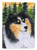 Sheltie House Flag 28x40 Porch Sleeve Pole Decorative Outside Yard Banner Artwork Wall Hanging, Polyester