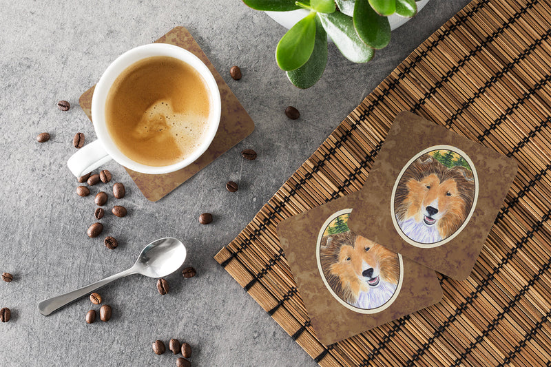 Set of 4 Sheltie Foam Coasters