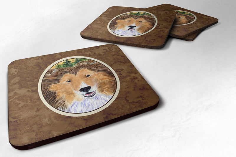 Set of 4 Sheltie Foam Coasters