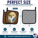 Setter Pot Holder Set of 2 Heat Resistant Quilted Hot Pads 7.5 x 7.5 Inch, Insulated Kitchen Trivets for Cooking & Baking
