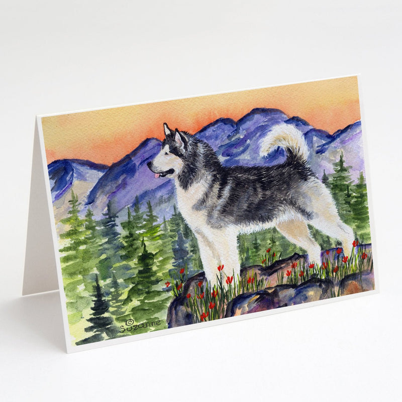 Alaskan Malamute Greeting Cards and Envelopes Pack of 8