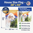 Bedlington Terrier House Flag 28x40 Porch Sleeve Pole Decorative Outside Yard Banner Artwork Wall Hanging, Polyester