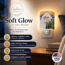 Bedlington Terrier Ceramic Night Light Compact, UL-Certified, Ideal for Bedroom, Bathroom, Nursery, Hallway, Kitchen, 6x4x3, Multicolor