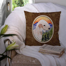 Bedlington Terrier Decorative Throw Pillow 14x14 Indoor Outdoor Accent Cushion, Fabric Cover with Insert for Sofa, Bed, Porch & Living Room