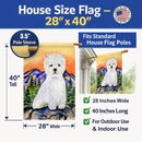 Westie House Flag 28x40 Porch Sleeve Pole Decorative Outside Yard Banner Artwork Wall Hanging, Polyester