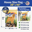 Golden Retriever House Flag 28x40 Porch Sleeve Pole Decorative Outside Yard Banner Artwork Wall Hanging, Polyester