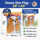 Cavalier Spaniel House Flag 28x40 Porch Sleeve Pole Decorative Outside Yard Banner Artwork Wall Hanging, Polyester