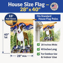 Bull Terrier House Flag 28x40 Porch Sleeve Pole Decorative Outside Yard Banner Artwork Wall Hanging, Polyester