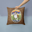 Bull Terrier Decorative Throw Pillow 14x14 Indoor Outdoor Accent Cushion, Fabric Cover with Insert for Sofa, Bed, Porch & Living Room