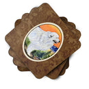 Great Pyrenees Foam Coasters Set of 4 Cup Coasters for Indoor Outdoor, Tabletop Protection, Anti Slip, Mouse pad Material