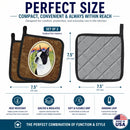 Boston Terrier Pot Holder Set of 2 Heat Resistant Quilted Hot Pads 7.5 x 7.5 Inch, Insulated Kitchen Trivets for Cooking & Baking