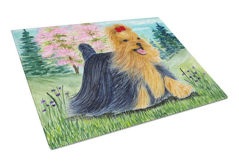 Yorkie Glass Cutting Board Large