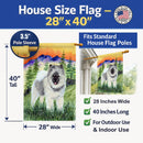 Keeshond House Flag 28x40 Porch Sleeve Pole Decorative Outside Yard Banner Artwork Wall Hanging, Polyester