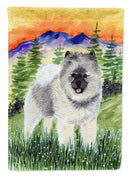 Keeshond House Flag 28x40 Porch Sleeve Pole Decorative Outside Yard Banner Artwork Wall Hanging, Polyester