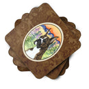 Boxer Foam Coasters Set of 4 Cup Coasters for Indoor Outdoor, Tabletop Protection, Anti Slip, Mouse pad Material
