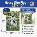 Saluki House Flag 28x40 Porch Sleeve Pole Decorative Outside Yard Banner Artwork Wall Hanging, Polyester