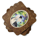 Saluki Foam Coasters Set of 4 Cup Coasters for Indoor Outdoor, Tabletop Protection, Anti Slip, Mouse pad Material