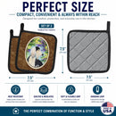 Saluki Pot Holder Set of 2 Heat Resistant Quilted Hot Pads 7.5 x 7.5 Inch, Insulated Kitchen Trivets for Cooking & Baking