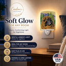 Leonberger Ceramic Night Light Compact, UL-Certified, Ideal for Bedroom, Bathroom, Nursery, Hallway, Kitchen, 6x4x3, Multicolor
