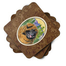 Leonberger Foam Coasters Set of 4 Cup Coasters for Indoor Outdoor, Tabletop Protection, Anti Slip, Mouse pad Material