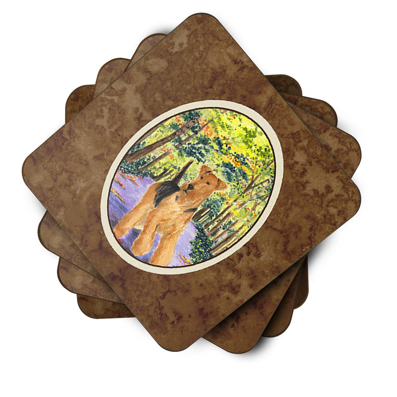 Airedale Coasters - Set of 4 Lightweight Foam, Absorbent Drink Coasters