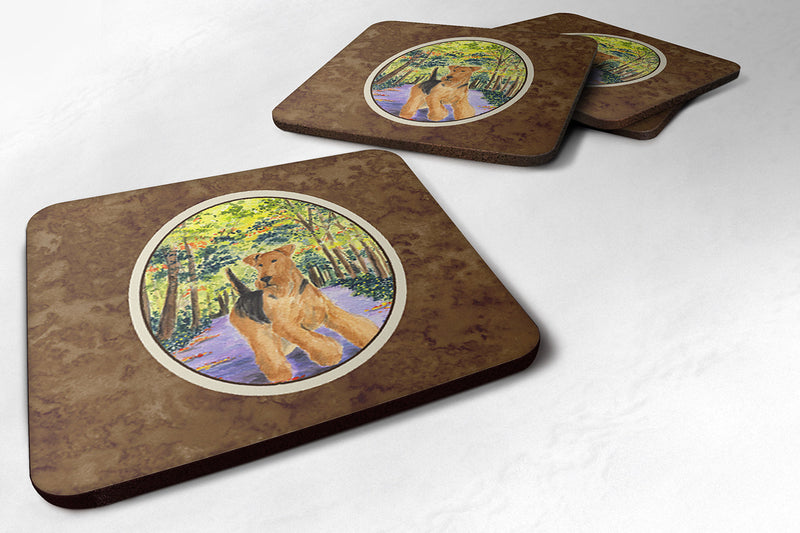 Airedale Coasters - Set of 4 Lightweight Foam, Absorbent Drink Coasters