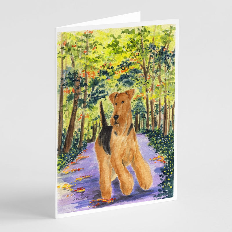 Airedale Greeting Cards and Envelopes Pack of 8