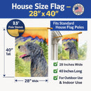 Irish Wolfhound House Flag 28x40 Porch Sleeve Pole Decorative Outside Yard Banner Artwork Wall Hanging, Polyester