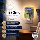 Irish Wolfhound Ceramic Night Light Compact, UL-Certified, Ideal for Bedroom, Bathroom, Nursery, Hallway, Kitchen, 6x4x3, Multicolor