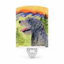 Irish Wolfhound Ceramic Night Light Compact, UL-Certified, Ideal for Bedroom, Bathroom, Nursery, Hallway, Kitchen, 6x4x3, Multicolor