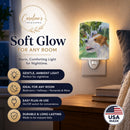 Jack Russell Terrier Ceramic Night Light Compact, UL-Certified, Ideal for Bedroom, Bathroom, Nursery, Hallway, Kitchen, 6x4x3, Multicolor