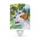 Jack Russell Terrier Ceramic Night Light Compact, UL-Certified, Ideal for Bedroom, Bathroom, Nursery, Hallway, Kitchen, 6x4x3, Multicolor