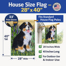 Bernese Mountain Dog House Flag 28x40 Porch Sleeve Pole Decorative Outside Yard Banner Artwork Wall Hanging, Polyester