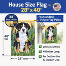 Greater Swiss Mountain Dog House Flag 28x40 Porch Sleeve Pole Decorative Outside Yard Banner Artwork Wall Hanging, Polyester