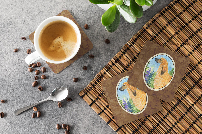 Afghan Hound Coasters - Set of 4 Lightweight Foam, Absorbent Drink Coasters